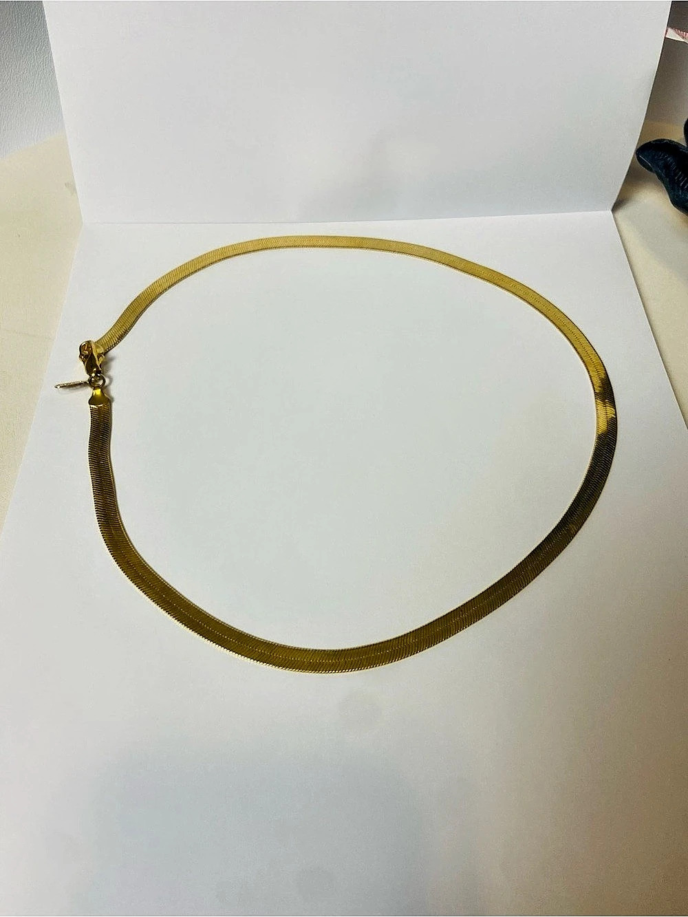 Vintage JNY (Jones New York) Gold-Tone Herringbone Chain Necklace